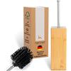 HENNEZ Scopino WC in silicone con porta scopino in bambù, scopino in silicone con supporto in bambù, scopino WC