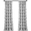 Lush Decor, Tenda per finestra con volant grigio chiaro, stile shabby chic, pannello per soggiorno, sala da pranzo, camera da letto (singola), 213,4 cm x 50 L