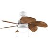 Cecotec Ventilatore da Soffito con Luce EnergySilence Aero 365 White&Wood. 50 W, diametro 92 cm, 3 velocità, 6 lame reversibili, modalità inverno-estate, utilizzo semplice, interruttore a catena