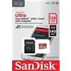 Sandisk 128 Gb Ultra Microsdxc Uhs-I Scheda, Con Adattatore Sd