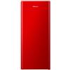Hisense RR220D4BRE - Frigorifero a porta singola, Freeze Zone, 165 L di capacità, 128 cm di altezza, classe E, Portabottiglie, Cycle Defrost (Cicicicco), cassetto frutta e verdura, colore: rosso