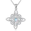 URONE Collana con nodo di strega, in argento Sterling, con nodo celtico, per donne, Argento sterling, Nessuna pietra preziosa