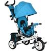 HOMCOM Triciclo per Bambini, Bicicletta per Bambini, Cestino Posteriore, Portabevande, Parasole, Metallo, Azzurro | Aosom Italy