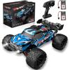BORSTOYPRO 1:16 Auto RC Veloce, Telecomando Camion ad Alta Velocità 40KM/H per Adulti, Camion Monster Truck 4X4 Fuoristrada Telecomandato 4WD con Due Batterie per Ragazzi e Adulti Età 8+