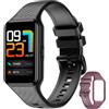 Baolubao Smartwatch Donna Uomo, 10 ATM Impermeabil con Cardiofrequenzimetro/SpO2/Sonno/Contapassi, Notifiche Smart Watch Orologio Fitness Activity Tracker per iOS Android (2 cinturini)