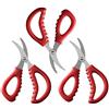 FRUTA - Forbici per frutti di mare, forbici per aragosta, multifunzionali, in acciaio inox, per pesci, gamberi, gamberi, frutti di mare, granchio, gamberetti, colore: rosso