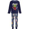 Marvel Avengers Pigiama per Ragazzi, T-Shirt e Pantaloni Lunghi Set 2 Pezzi per Ragazzo, Design Thor Iron Man Hulk Capitan America Pigiama in Pile Morbido Blu, Regalo Bambino | 4 Anni - Blu