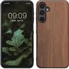 kwmobile Custodia Compatibile con Samsung Galaxy A16 5G Cover - Protezione in Legno per Smartphone - Back Case con Bumper in Silicone TPU - marrone scuro