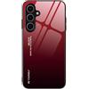 ILING Cover per Samsung Galaxy A16 5G/4G, Ultra Sottile Elegante Colore Sfumato Vetro Temperato Hard Indietro Custodia, Morbido TPU Bumper Antiurto Silicone Cover Case (Rosso fuoco)