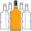 KADAX Bottiglie di vetro 500 ml, 5 pezzi, bottiglie vuote con tappo a vite, piccole bottiglie di liquore da riempire, bottiglie di vino in vetro, bottiglie decorative (nero, lungo)