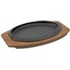 Ilsa 28x19 cm - Basic Piatto In Ghisa Con Supporto In Legno