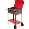 Mille Barbecue a Carbonella Carbone BBQ da Giardino Esterno in Ferro e Acciaio 40x70 cm colore Rosso - 501.70 Vanessa