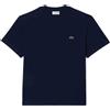 LACOSTE T-SHIRT IN COTONE COCCODRILLO RICAMATO BLU