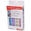 Gima SpA Portapillole Settimanale 7 Giorni X4 Dimensioni 19X13X2,8 Cm Scomparti A 4 Colori 1 St