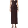 Elisabetta Franchi Elegante gonna lunga marrone di Elisabetta Franchi con vita alta e spacco