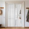 PONY DANCE Tende a Vetro per Porta Finestra 2 Pezzi 60x240 CM Tendine Finestra a Vetro per Cucina con Tasca Curtains Bianche Trasparenti Decorazione per Salotto