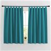 PONY DANCE Tende Oscuranti Termiche Isolanti Corte per Camera da Letto 2 Pezzi 140x145 CM Tenda Termica Bambini Cameretta con Passanti da Interno, Blu Pavone