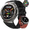 BENYAR SMART- DM3 Orologio Smartwatch Uomo GPS, 1,43 AMOLED Display Fitness Watch, Cassa in Acciaio Inossidabile, 170+ Modalità Sportive, 5ATM Impermeabile, Smart Watch Militare Nero per Android iOS
