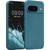 kwmobile Custodia Compatibile con Google Pixel 9 Cover - Protezione Back Case Morbida - Silicone TPU Effetto Metallizzato Blu Caraibi metalizzato