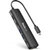 dockteck Adattatore USB C Hub Ethernet Dockteck 7 in 1 Docking Station, adattatore USB-C con HDMI 4K 60Hz, LAN RJ45, 100W PD, SD/Micro SD, 2 USB 3.0, per Steam Deck, MacBook/iPad, Surface Pro 7