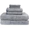 Everplush Diamond Jacquard Towels Asciugamani da Bagno, Microfibra, Crepuscolo (Grigio Blu), 6 PC Bath Sheet Set