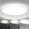 B.K.Licht - Pannello LED a luce indiretta, piatto, dimmerabile a passi, pannello LED soffitto, pannelli led, plafoniera da soggiorno, lampada da soffitto, plafoniera, 42x2,9 cm, bianco