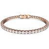 Swarovski Braccialetto Tennis, bianco, Placcato oro rosa