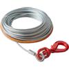 VEVOR Corda Verricello in Metallo 9,5mm x 22,9m Cavo in Acciaio Zincato 67,6 kN con Gancio Girevole per Verricello Forgiato Cinghia di Trazione SUV Fuoristrada Camion, Cavo per Verricello Fuoristrada