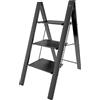COLOMBO LEONARDO Scaletta in alluminio 3 Gradini - Scala Pieghevole Casa e Cucina, Gradini Extra Large 33x26 cm Antiscivolo, Leggero e Compatto, Design Moderno, Sicuro e Robusto - Made in Italy