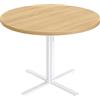 VASAGLE Tavolo da Pranzo Rotondo, Tavolino da Cucina per 4 Persone, Stile Rustico, Piano Resistente all'Acqua, diam. 80 cm, Altezza 74,8 cm, Sala da Pranzo, Soggiorno, Rovere Dorato KDT082Y02