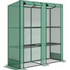 Outsunny Serra da giardino con ripiani metallici a 3 livelli serra da balcone copertura PE tetto inclinato 144 x 48 x 152 cm verde