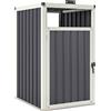 Outsunny Ripostiglio per 1 bidone 240L ripostiglio esterno coperchio apribile 180° acciaio zincato 73 x 81 x 122 cm grigio scuro