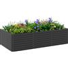 Outsunny Fioriera rialzata zincata rettangolare per esterno - fondo aperto - 240 x 120 x 60cm, Grigio