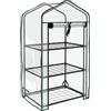 Outsunny Serra da Giardino a 3 Ripiani dim. 59L x 39l x 127H cm metallo termolaccato verde trasparente