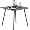Outsunny Tavolo da pranzo da giardino per 6 persone con piano a doghe per giardino, patio, terrazza, 80 x 80 x 74 cm, grigio
