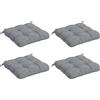 Outsunny Set di 4 cuscini per sedie da giardino, Cuscini esterno trapuntato, dim. 48L x 48P cm Grigio