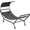 Outsunny Lettino prendisole transat in acciaio e poliestere con auvent cuscino e ruote dim. 240L x 92l x 148H cm