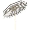 Outsunny Ombrellone da giardino esterno ombrellone reclinabile ottagonale con manovella tessuto 180 g/m² Ø 2,7 x 2,4 m grigio chiaro