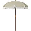 Outsunny Ombrellone da spiaggia ombrellone da esterno circolare ombrellone con frange protezione UV 40 + con 8 stecche verde