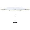 Outsunny Ombrellone da giardino exterieur ombrellone doppio rettangolare 4,6L x 2,7l x 2,4H m con apertura e chiusura a manovella, sacchi di sabbia e base inclusi, ombrellone per balcone, piscina, beige