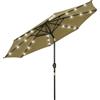 Outsunny Ombrellone ottagonale inclinabile Ø 2,7 x 2,4 m luminoso solare 24 LED poliestere ad alta densità 180 g/m² marrone
