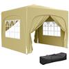 Outsunny Gazebo Gazebo Tenda da ricevimento Pieghevole 3 x 3 x 2,73 m con finestre + Sacca per il trasporto Sabbia