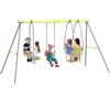 Outsunny 3 in 1 altalena portico per bambini con 2 posti affiancati e 1 seggiolino altalena carico max. 225 kg verde