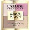 Eveline Cosmetics Wonder Match Palette Viso Multi-Funzionale - Bronzer, Blush, Illuminante & Cipria - Formula Vegana con Profumo di Cioccolato per Trucco Giorno & Notte