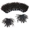 Aiokrtse capelli vergini peruviani corti ricci 100% capelli umani tessere fasci 6 pollici colore nero naturale (Colore nero naturale, 3 pezzi 6 pollici)