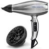 BaByliss 6000E Asciugacapelli Digitale EC, Funzione Ionica, 2200W con Diffusore