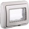 ZOREI Placca con Coperchio, Supporto Stango Idrobox IP55, Compatibile con Bticino Living Light, Coperchio Modulo Cassetta (3 Posti/Moduli,Grigio)