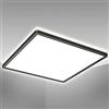 B.K.Licht - Pannello a luce indiretta, piatto, luce bianca neutra, pannello LED soffitto, pannelli led, pannelli led soffitto, 42x42x2,9 cm, nero