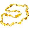 SilverAmber Jewellery - Collana in ambra baltica - miele - Lucida - Perle di ambra genuina al 100% - Massima qualità - Dimensione: 33 cm - NBARHON33