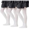 CALZITALY PACK 3 PAIA Collant Bambina Cotone, Calzamaglia Ragazza, Collant Opachi, da 4 a 14 Anni, Bianco, Rosa, Grigio, Nero, Blu, 70/200 DEN, Made in Italy (12-14 anni, 3 X Bianco)